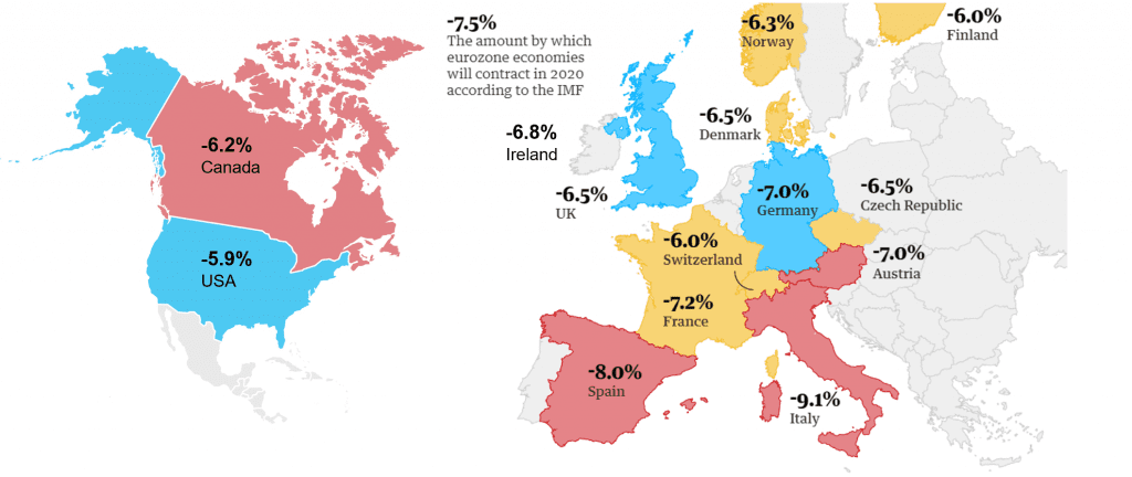 Global Economic Outlook Map Infographic